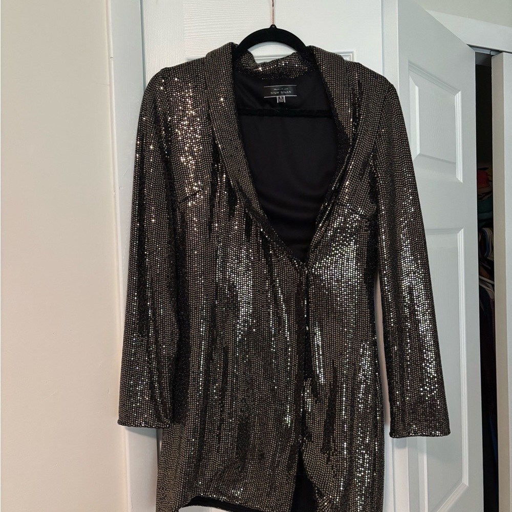 Black & Gold Sequin Jacket Dress
